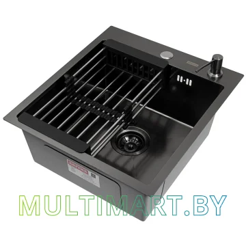 Кухонная мойка ARFEKA ECO AR 450x500+CL AR+DS AR BLACK DECOR
